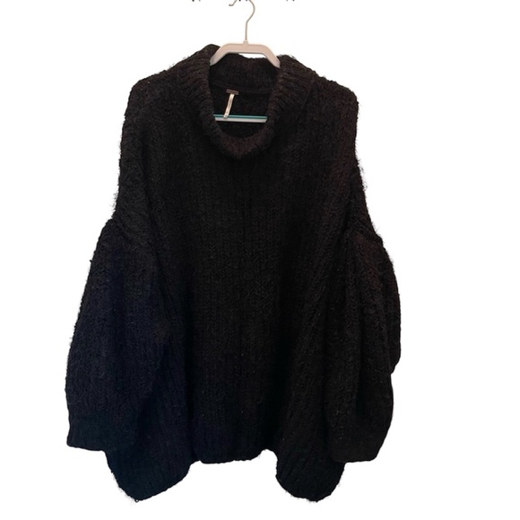 Free People Sweaters - Free People Oasis Oversized Black Tunic Sweater
